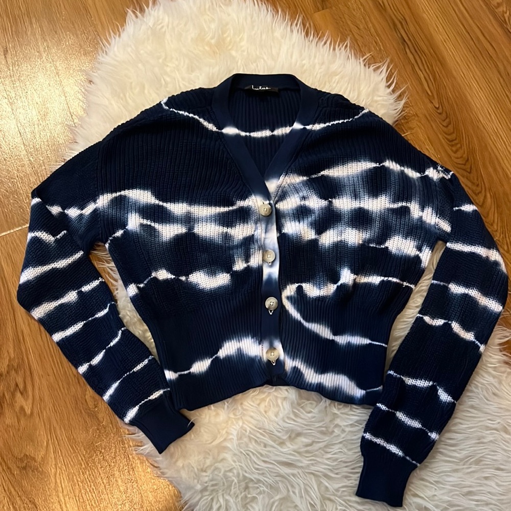 Lulus tie dye button up V-neck sweater